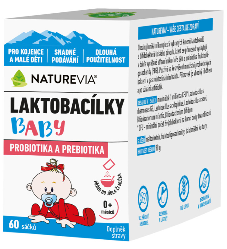 NatureVia Laktobacílky baby 60 sáčků
