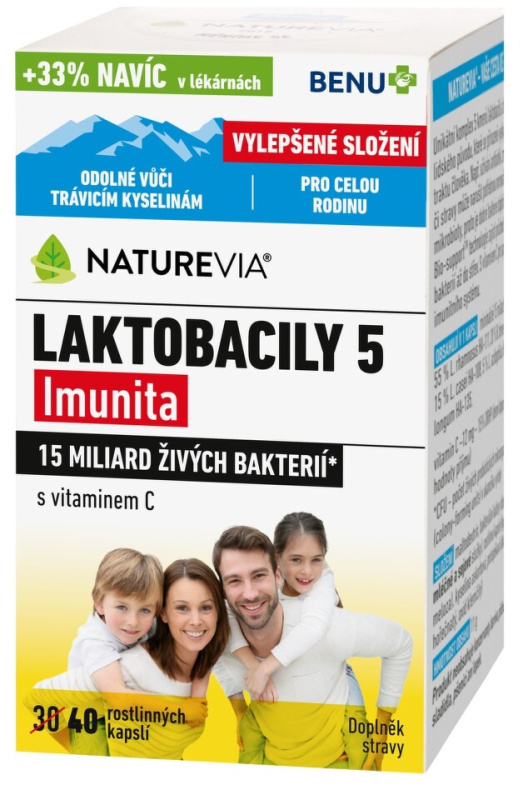 NatureVia Laktobacily 5 Imunita cps.40