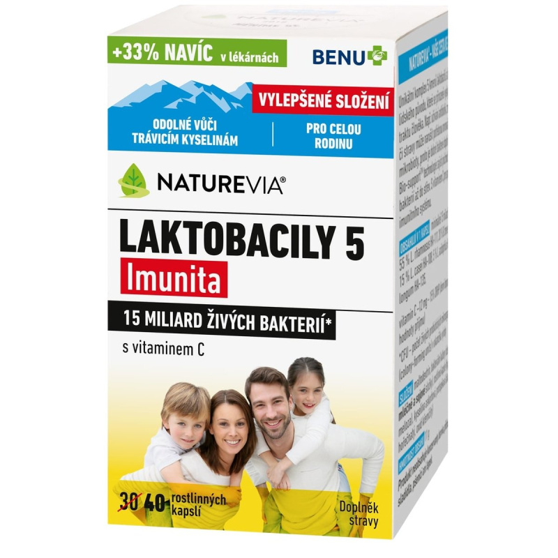 NatureVia Laktobacily 5 Imunita cps.40
