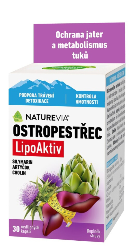 NATUREVIA Ostropestřec LipoAktiv 30 kapslí
