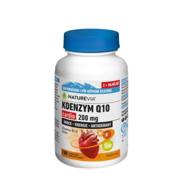 NatureVia Koenzym Q10 cardio 200 mg 120 kapslí