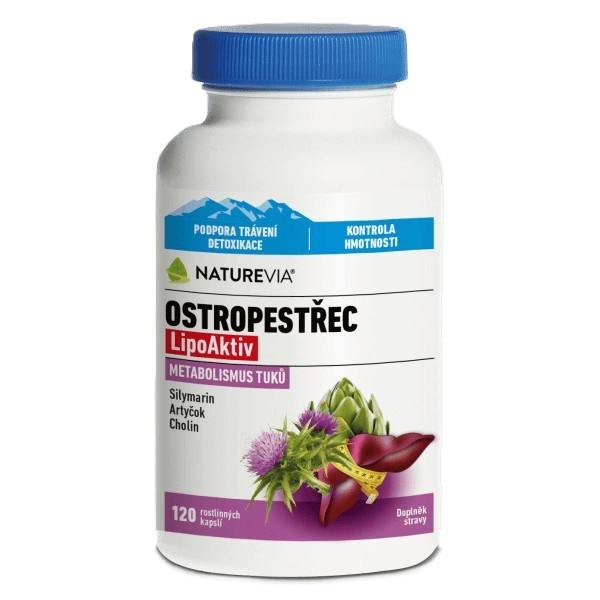 NATUREVIA Ostropestřec lipoaktiv 120 kapslí