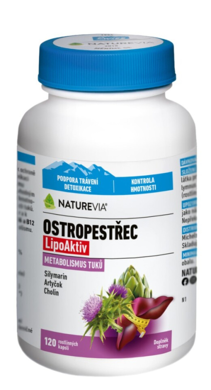 NATUREVIA Ostropestřec lipoaktiv 120 kapslí
