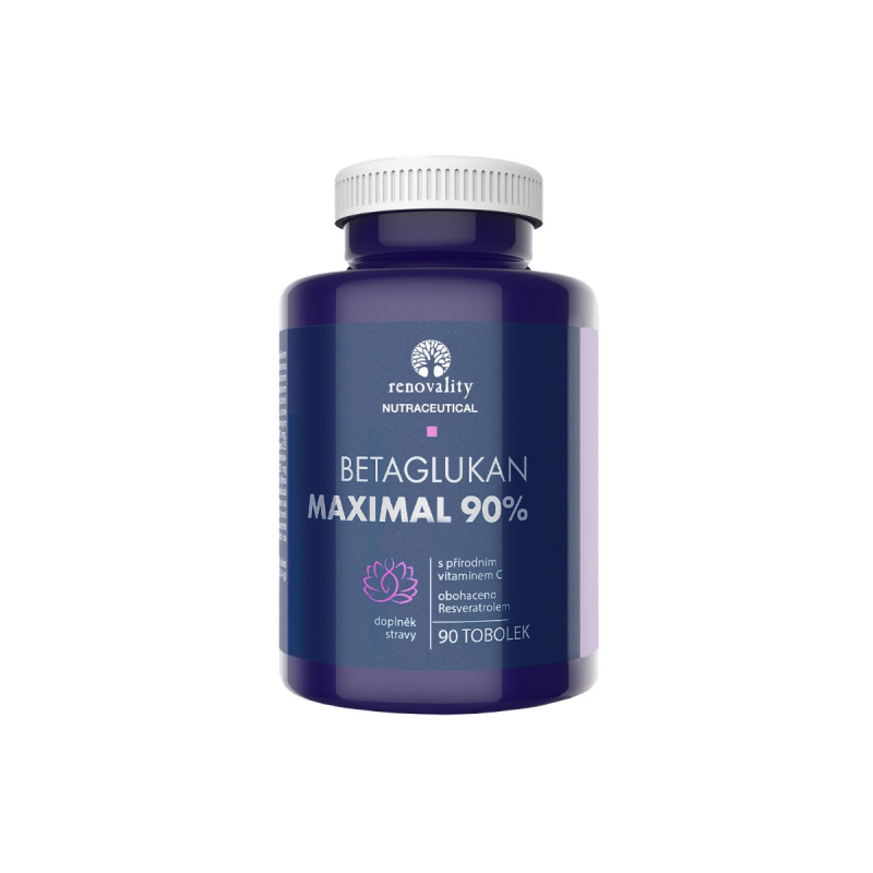 Renovality Betaglukan 90% Maximal s Vitamínem C přírodního původu 90 kapslí