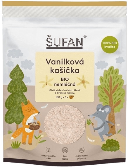 Šufan kašička BIO nemléčná 180 g - vanilka