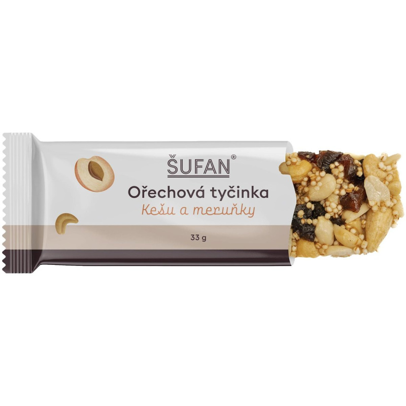 Šufan Ořechová tyčinka 33 g - kešu/meruňka