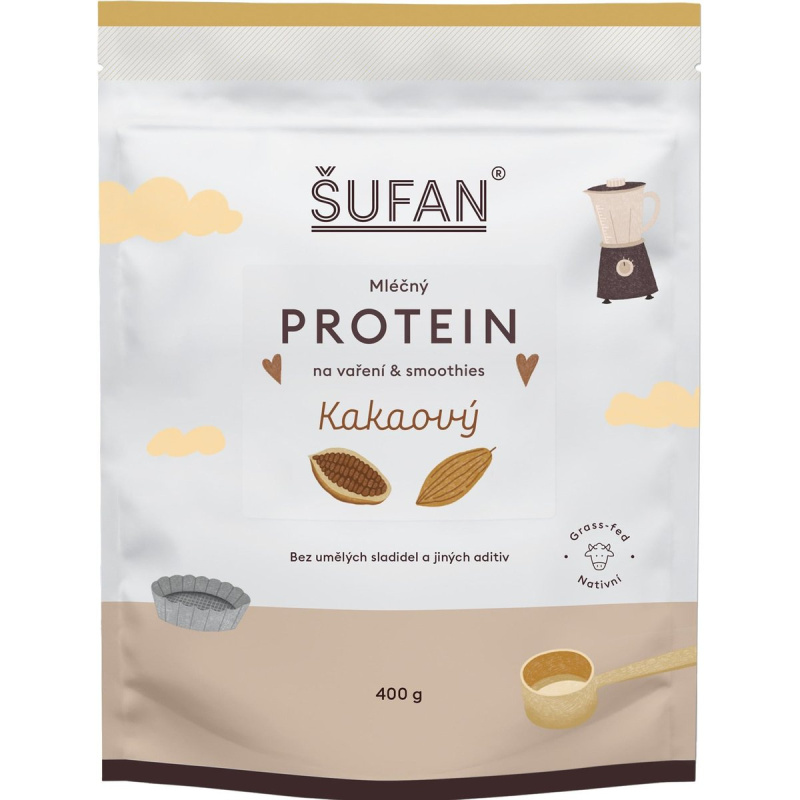 Šufan Mléčný Protein Na Vaření a Smoothies 400 g - kakao