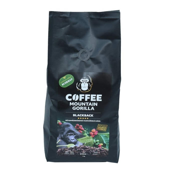 Bushman Káva Blackback, směs arabica a robusta, 1 kg 1000