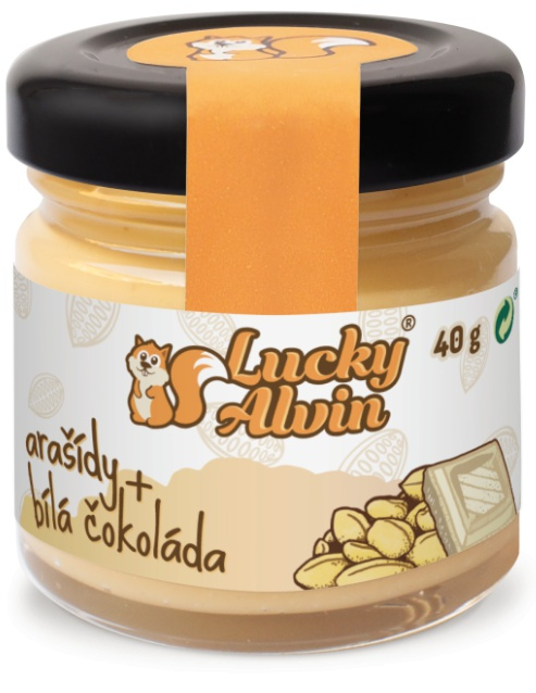 Lucky Alvin Mini edice 40 g - Arašídy/ bílá čokoláda 