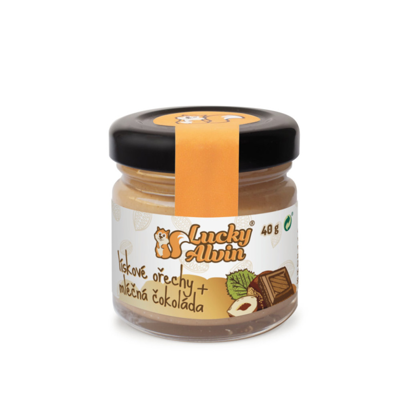 Lískové ořechy + mléčná čokoláda Hmotnost: 40 g