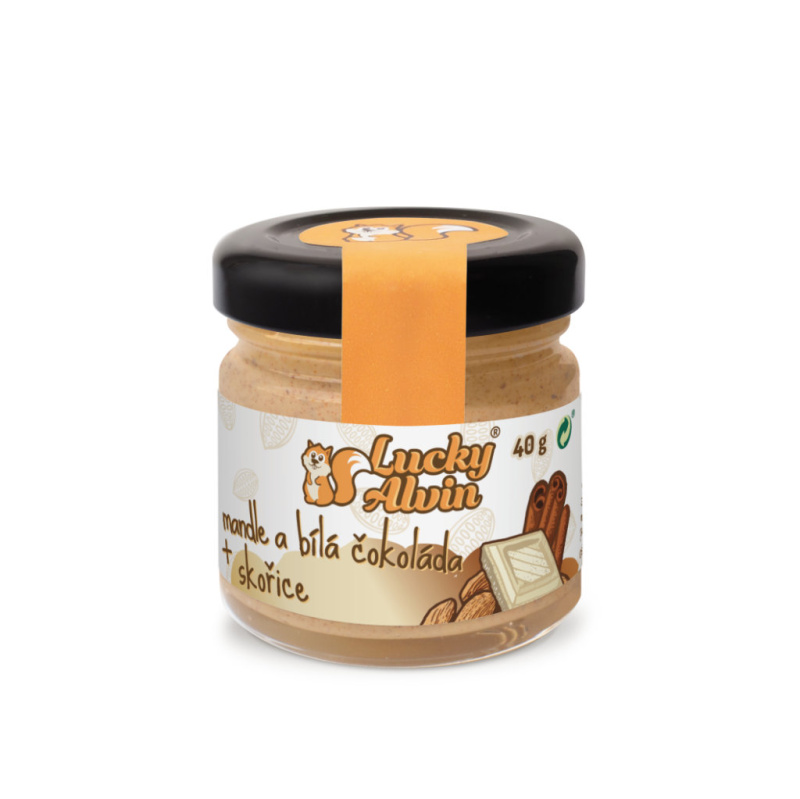 Lucky Alvin Mini edice 40 g - Mandle/ bílá čokoláda/ skořice