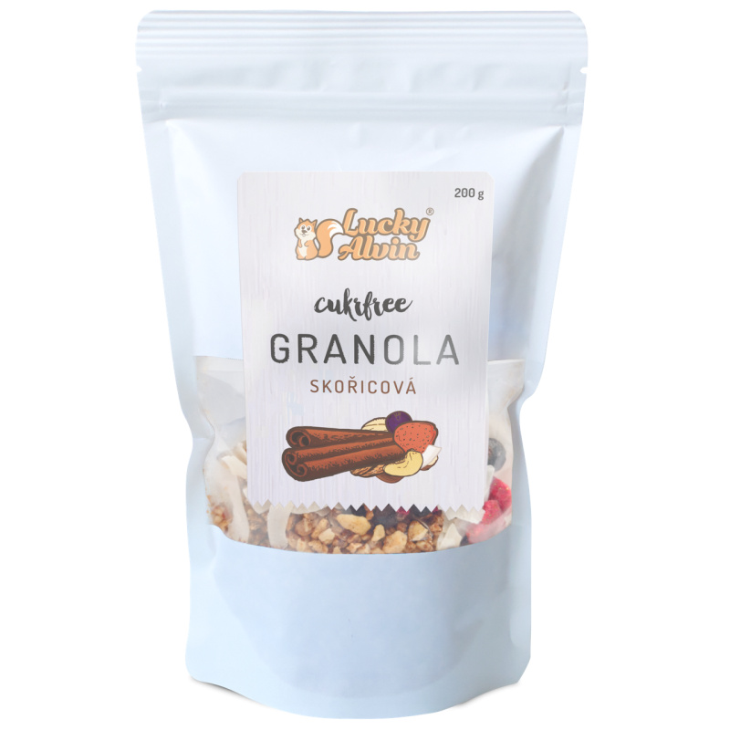 Lucky Alvin Cukrfree skořicová granola 200 g