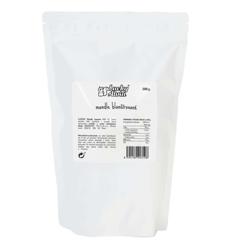 Mandle blanšírované Hmotnost: 250 g
