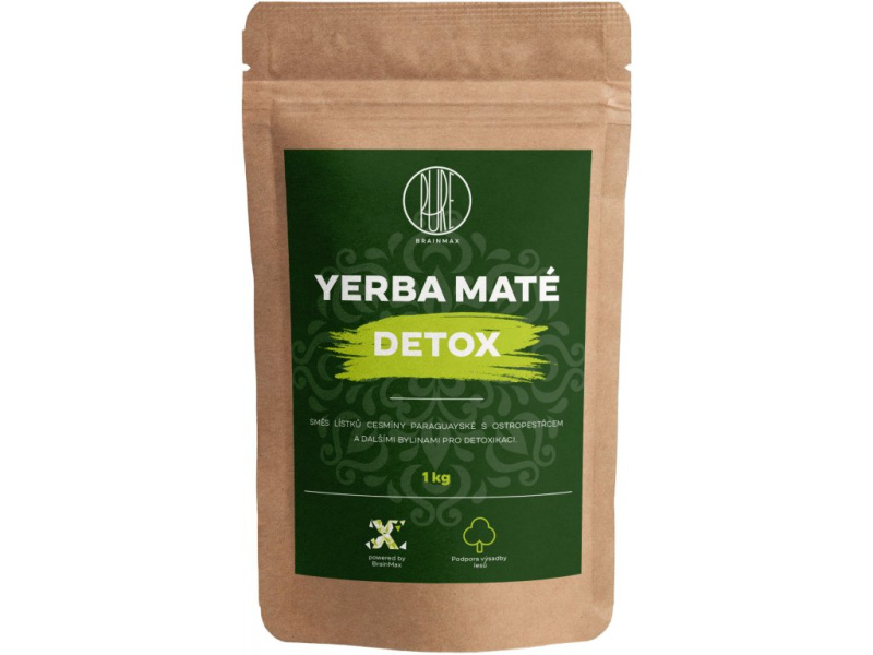 BrainMax Pure Yerba Maté, Detox, 1000 g