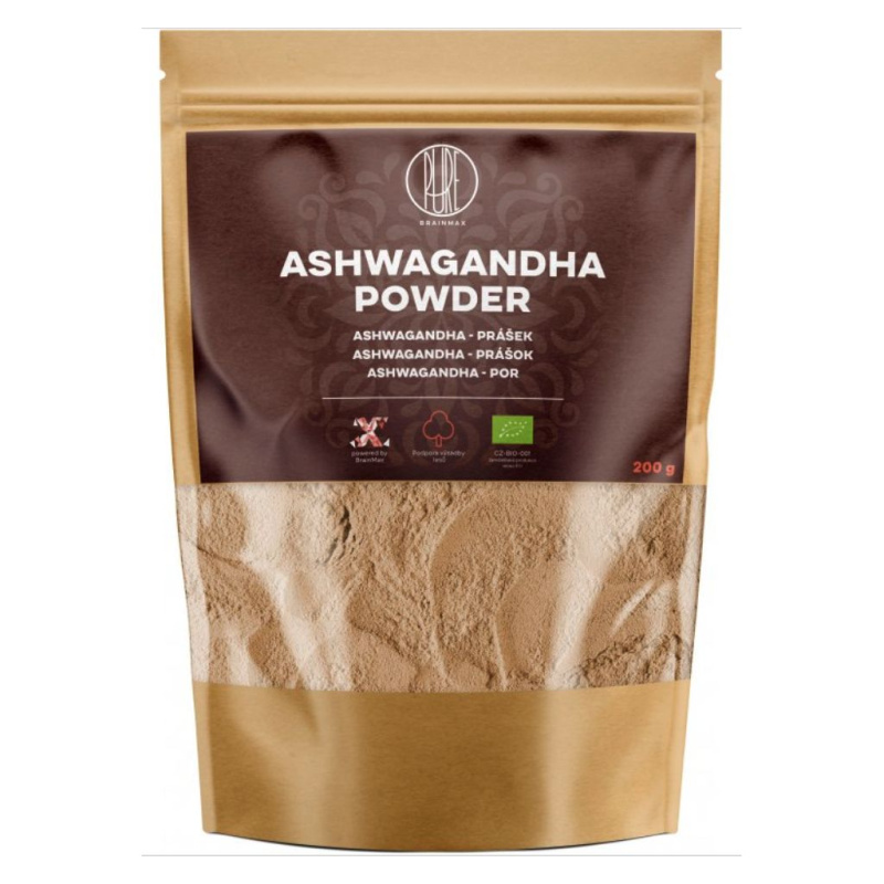 BrainMax Pure BIO Ashwagandha prášek, 200 g