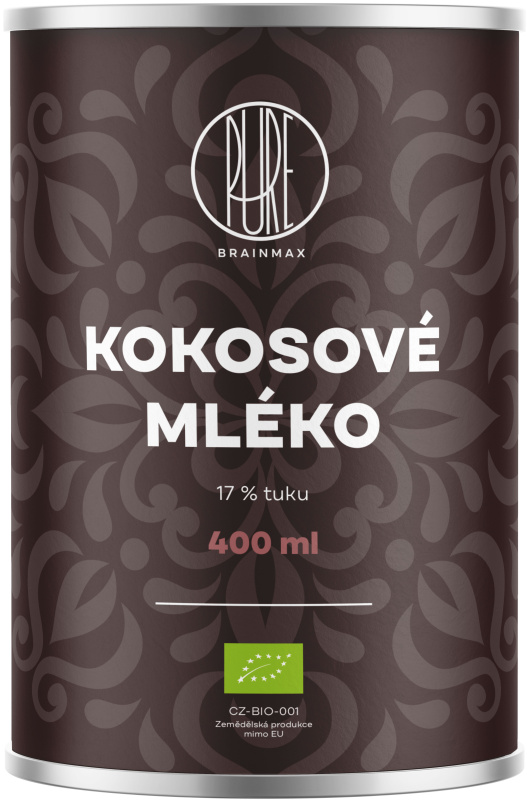 BrainMax Pure Kokosové mléko 17% tuku, BIO, 400 ml