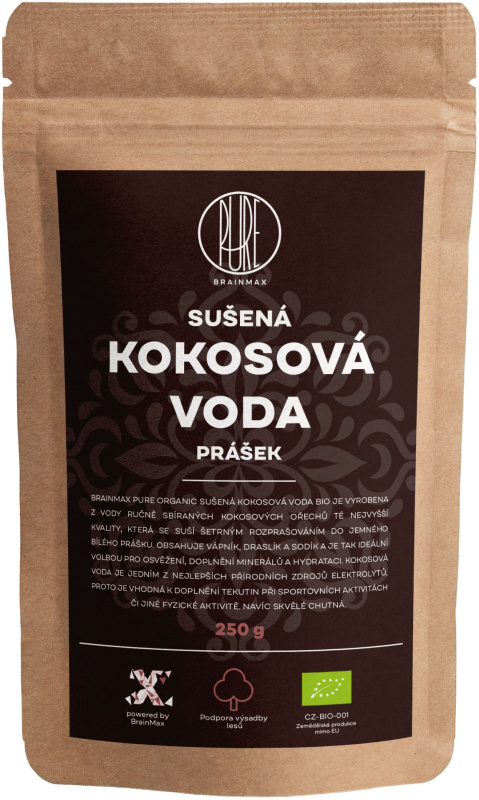 BrainMax Pure Kokosová voda prášek BIO 250 g