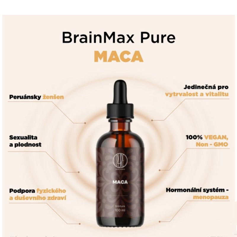 BrainMax Pure Maca tinktura 1:5, 100 ml