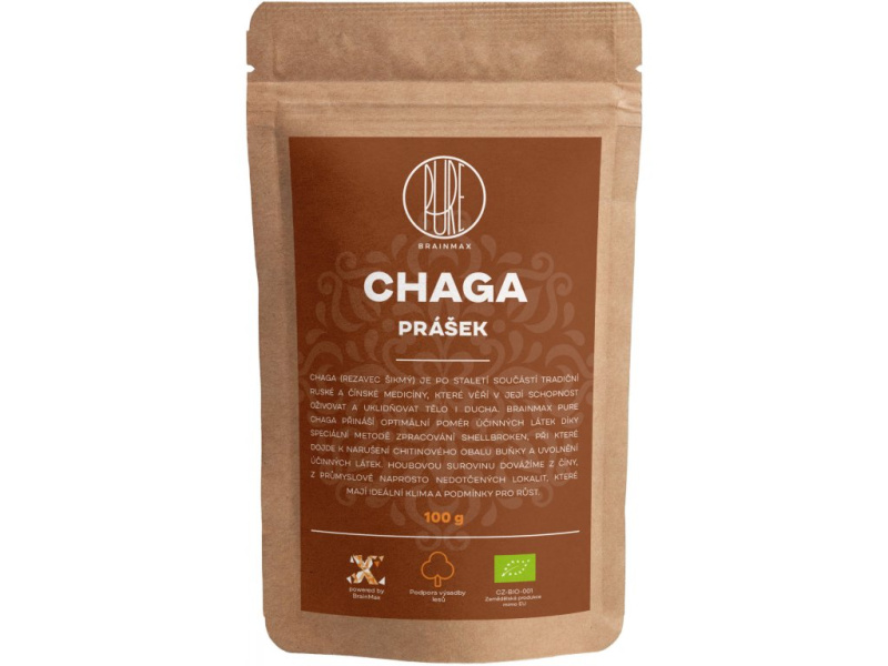 BrainMax Pure Chaga BIO prášek 100 g