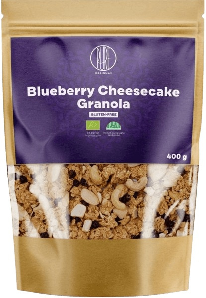 Brainmax Pure Granola 400 g - Borůvkový Cheesecake