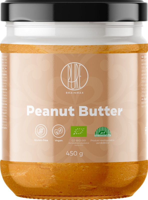 BrainMax Pure 100% Arašídové máslo, BIO, 450 g