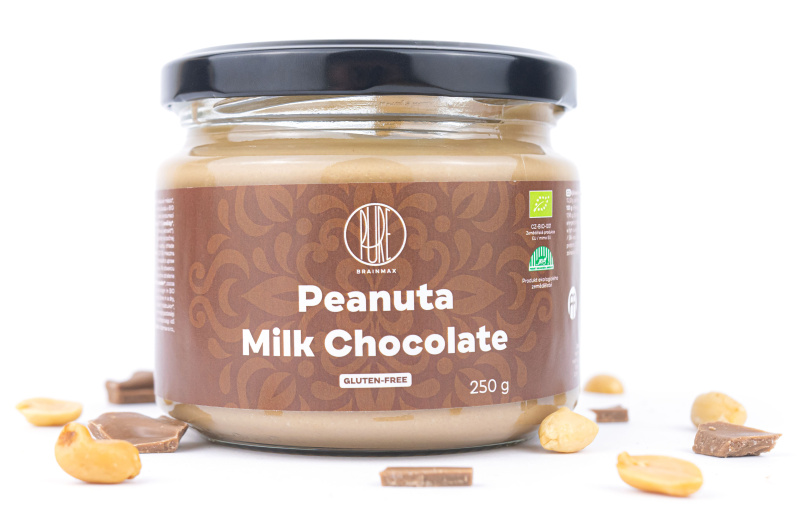 BrainMax Pure Peanuta, Arašídový krém s mléčnou čokoládou, 250 g