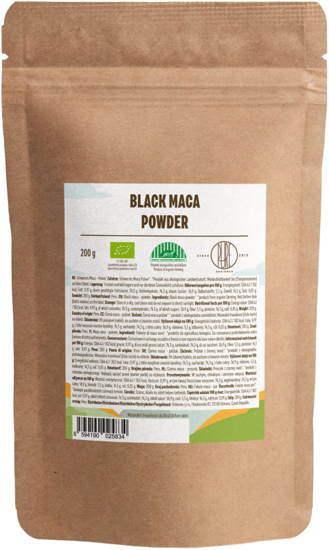 BrainMax BIO Maca černá, prášek 200 g