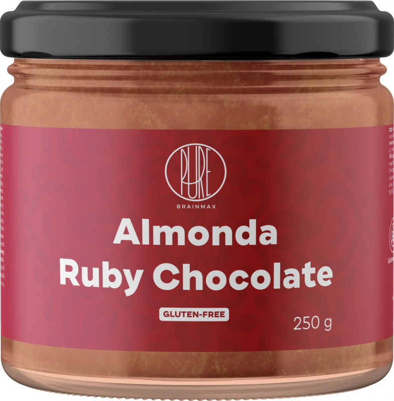 BrainMax Pure Almonda, Ruby čokoláda, mandlový krém s čokoládou, 250 g