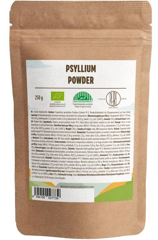 BrainMax Pure Psyllium rozpustná vláknina BIO 250 g