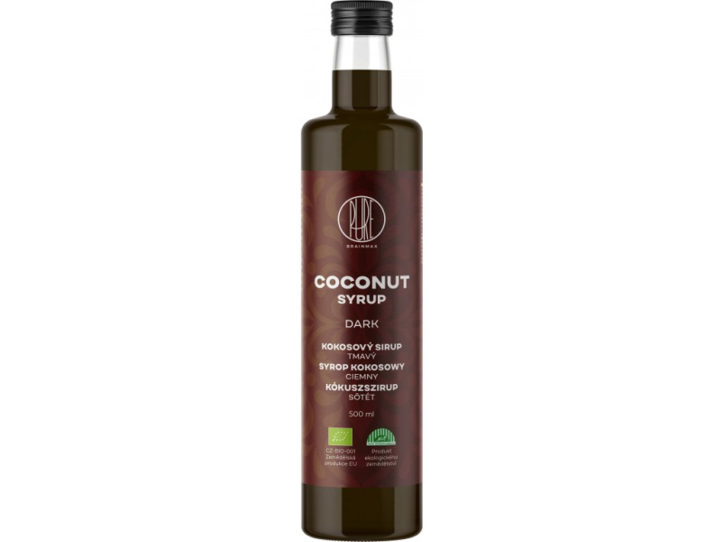 BrainMax Pure Kokosový sirup - tmavý, BIO, 500 ml