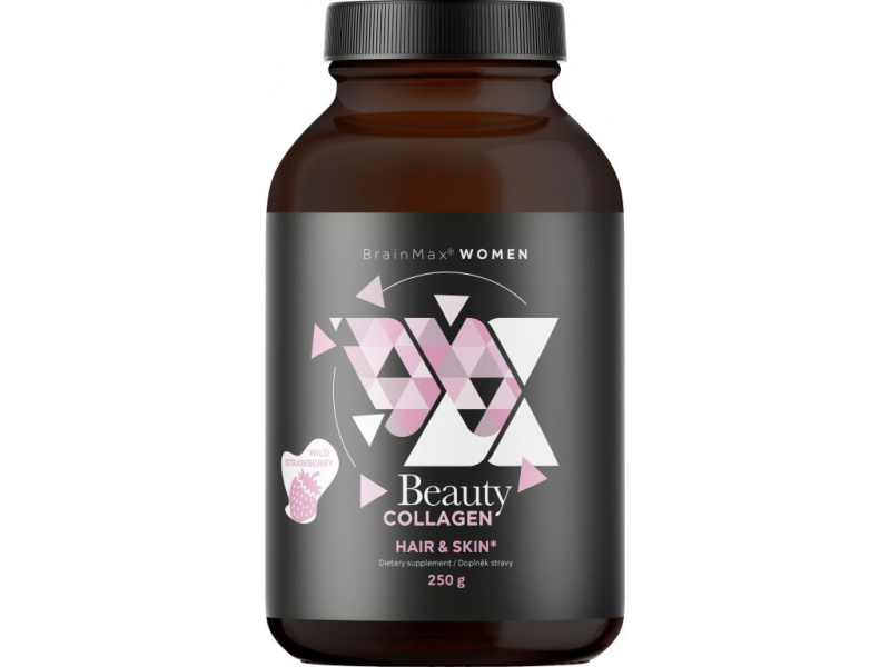 BrainMax Women Beauty Fish Collagen, mořský rybí kolagen Naticol®, 250 g Příchuť: Lesní jahoda