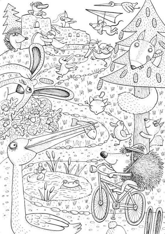 Skládací pohledy - Výlet - omalovánky