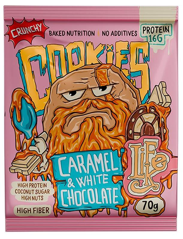Lifelike Cookies 70 g - karamel a bílá čokoláda