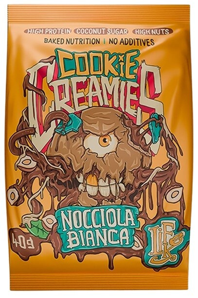 LifeLike Creamies, Proteinová sušenka, 40 g Příchuť: Nocciola Bianca