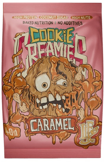 LifeLike Creamies, Proteinová sušenka, 40 g Příchuť: Karamel