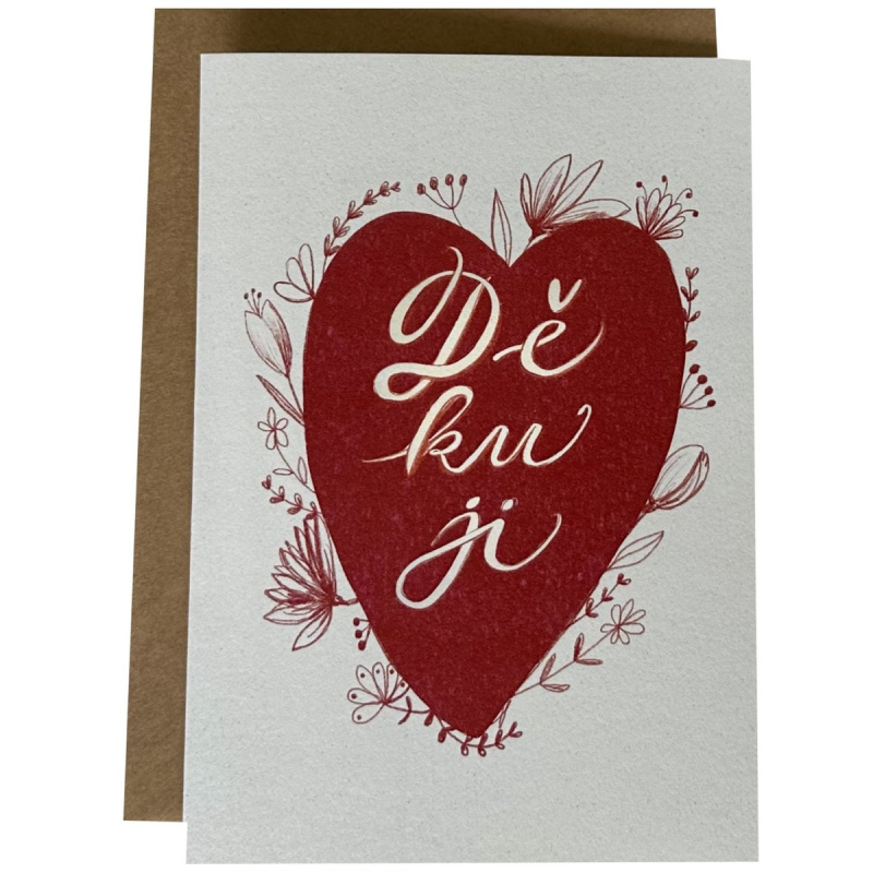 Be Nice Přání Děkuji – srdce červené