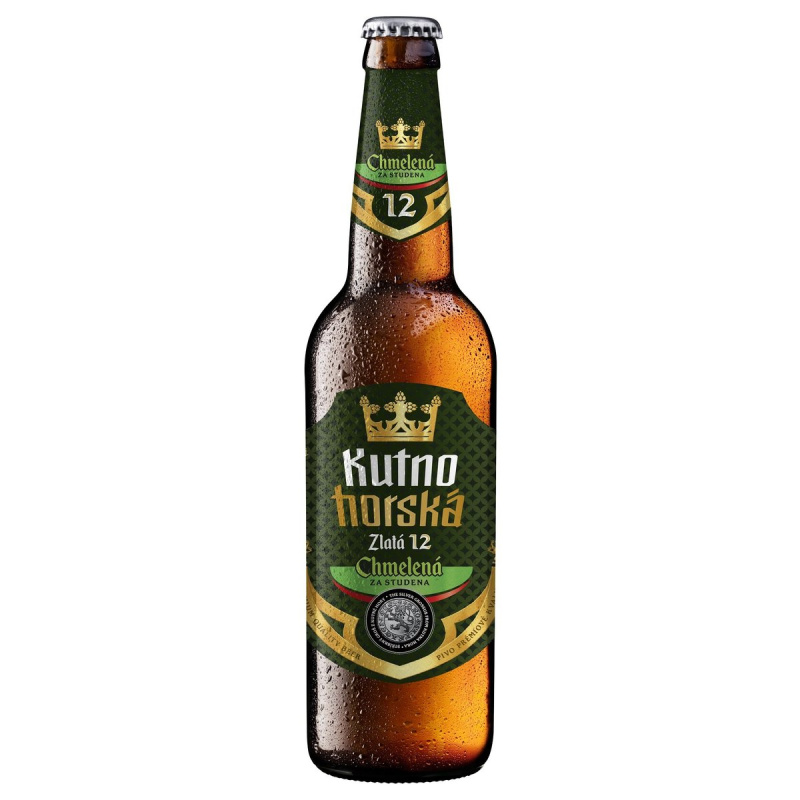 Kutnohorská Zlatá 12% nachmelená sklo