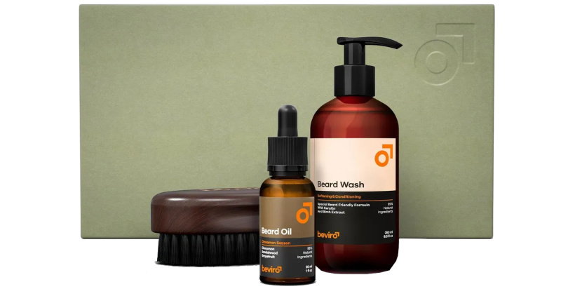 Kompletní sada na vousy se skořicovou vůní Beviro Cinnamon Season Beard Care Kit