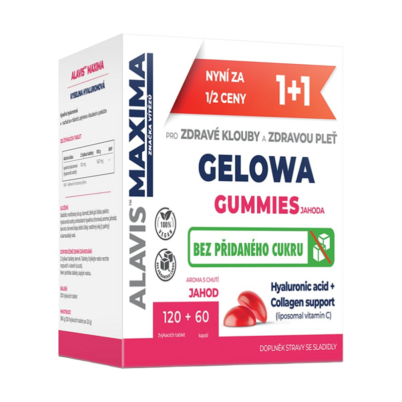 ALAVIS MAXIMA Gelowa Gummies jahoda  120tbl+60cps