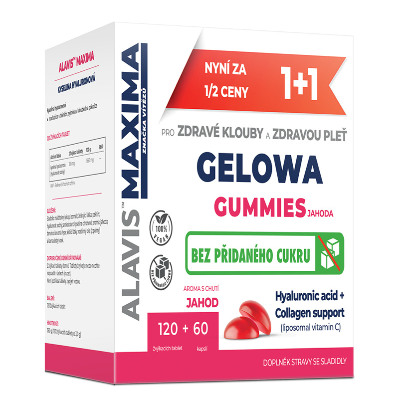 ALAVIS MAXIMA Gelowa Gummies jahoda  120tbl+60cps