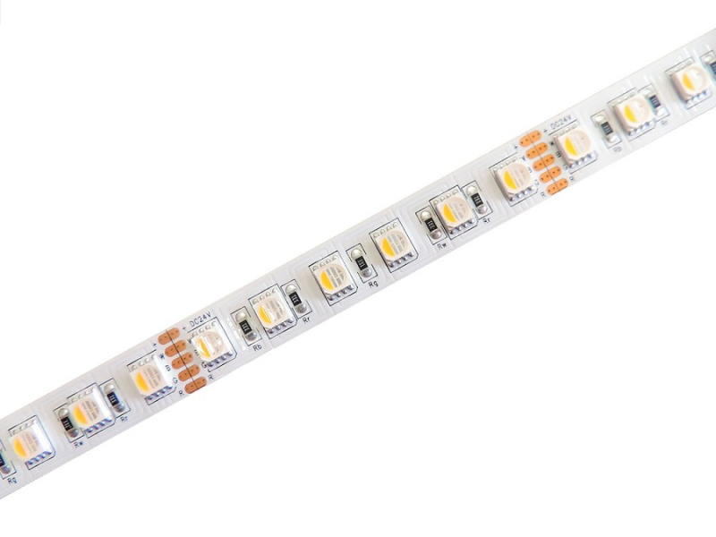 RGBW LED pásek 4v1, 26,8W/m, RGB+bílá, 12mm, PROFI, 24V, IP20, 84LED/m, 5050 Barva světla: Neutrální bílá, 4300K