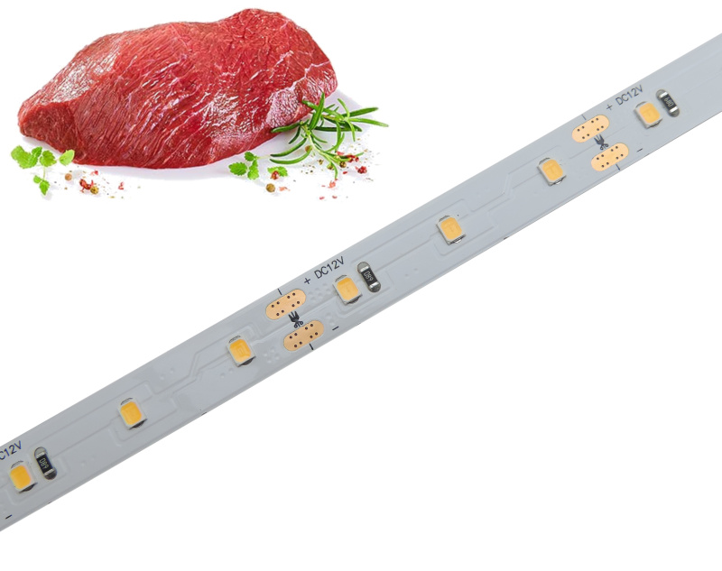 Potravinářský pásek: MASO, 3800-4300K, 12W/m, PROFI, 12V, IP20, 60LED/m, SMD2835, záruka 5 let