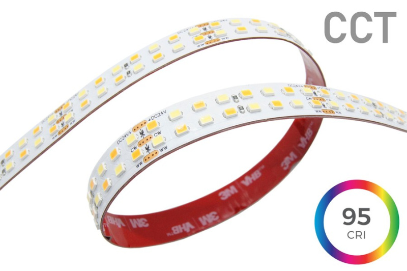20 + 20 W/m CCT LED pásek, PROFI, DOUBLE, 14mm, 288LED/m, 24VDC, CRI>95, 1800-6500K, IP20