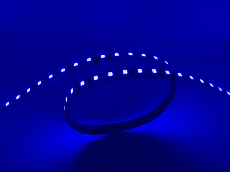 LED pásek 9,6W, 120LED, CRI>85, 8mm, 2OZ, 3M, 24VDC, IP20 Barva světla: Modrá