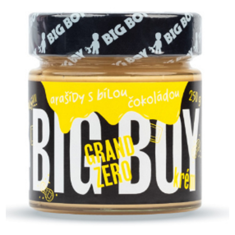 BIG BOY® Grand Zero bílé - Arašídový krém s bílou čokoládou bez cukru 250g
