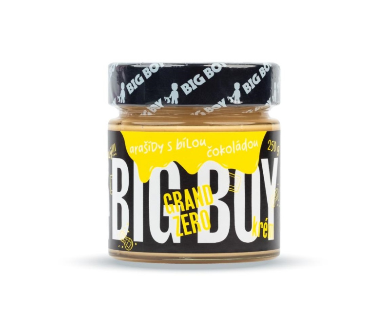BIG BOY® Grand Zero bílé - Arašídový krém s bílou čokoládou bez cukru 250g