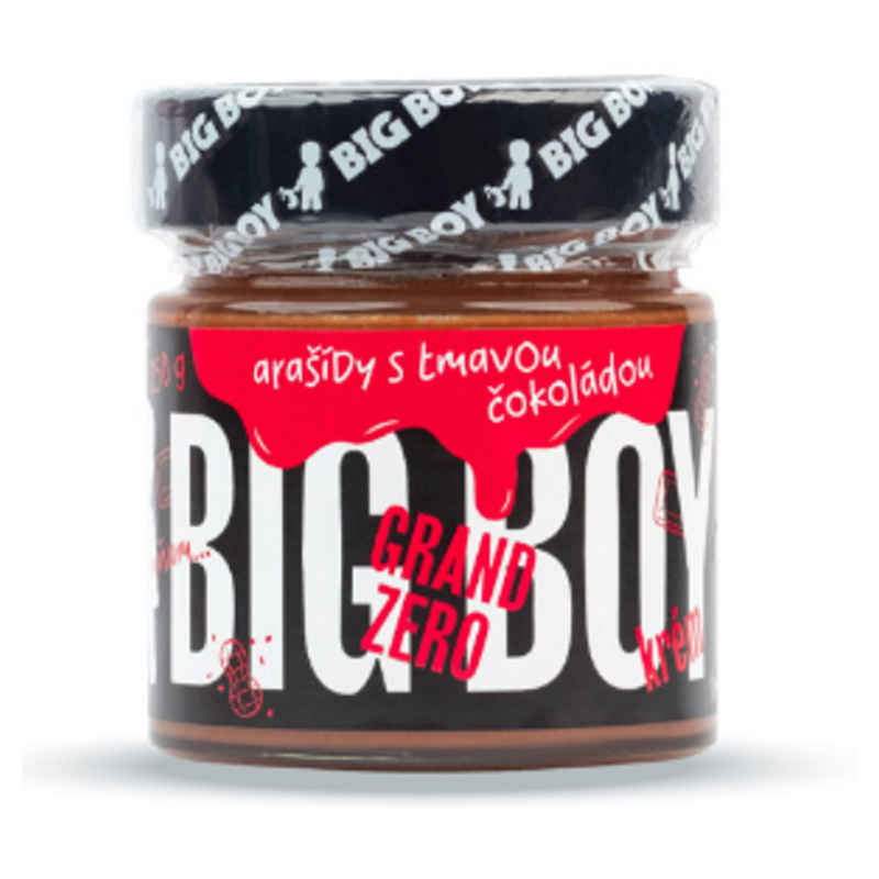 BIG BOY® Grand Zero tmavé -  Arašídový krém s tmavou čokoládou bez cukru 250g