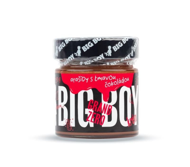 BIG BOY® Grand Zero tmavé -  Arašídový krém s tmavou čokoládou bez cukru 250g