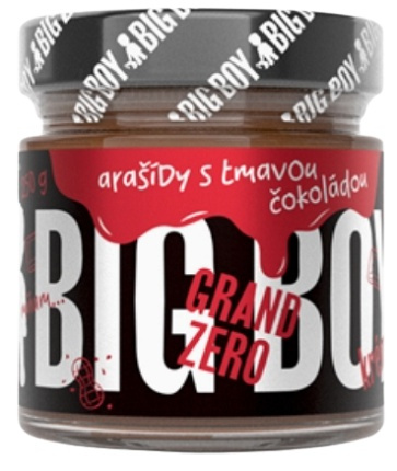 BIG BOY® Grand Zero tmavé -  Arašídový krém s tmavou čokoládou bez cukru 250g