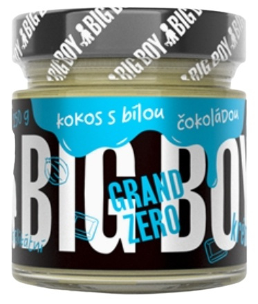 BIG BOY® Grand Zero kokosové - Kokosový krém s kokosem a bílou čokoládou bez cukru 250g